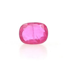 Loose Ruby - Cushion 1.05ct Pinkish Red Solitaire