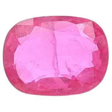 Loose Ruby - Cushion 1.05ct Pinkish Red Solitaire For Sale
