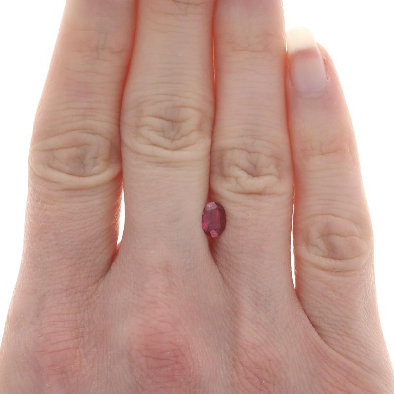 Oval Cut Loose Ruby - Oval .81ct Pinkish Red Solitaire For Sale