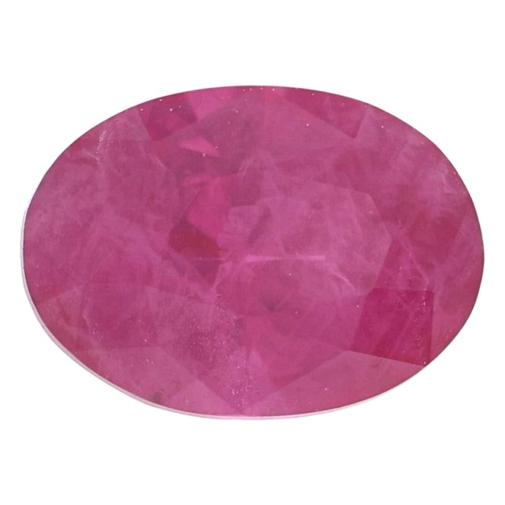 Loose Ruby, Oval Cut .95 Carat Pinkish Red Solitaire For Sale