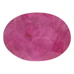 Solitaire en rubis rouge rosé non serti, taille ovale de 0,95 carat