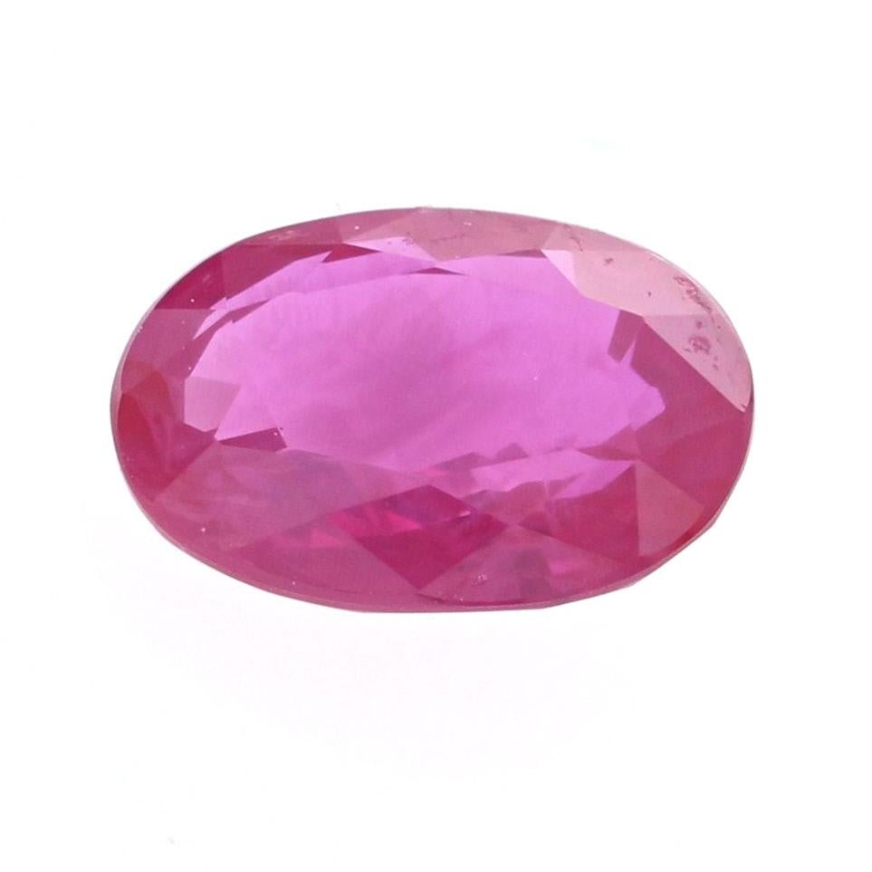 Weight: .99ct
Treatment: Heating
Cut: Oval 
Color: Pinkish Red   
Dimensions (mm): 7.12 x 4.99 x 2.94 

Condition: New  

Please check out the enlarged pictures.

Thank you for taking the time to read our description. If you have any questions,