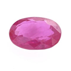 Loose Ruby, Oval Cut .99 Carat Pinkish Red Solitaire