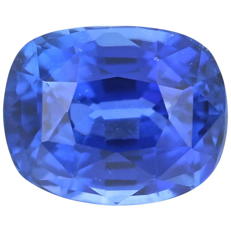 Loser Saphir, Kissenschliff 2,56 Karat AGL Blauer Solitär
