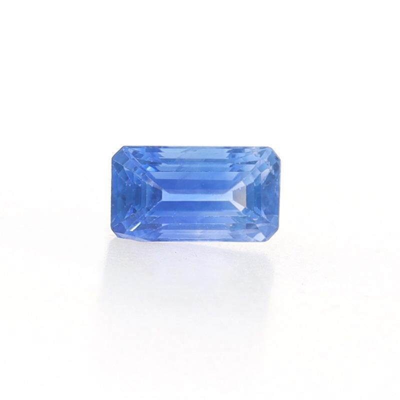 Treatment: Heating
Carat(s): 1.75ct
Cut: Emerald
Color: Blue
Size: (mm) 8.25 x 4.65 x 4.25

Condition: New

We have been dealing in fine new, vintage, antique, and estate jewelry for over 15 years with an eye for the unique. We believe in getting