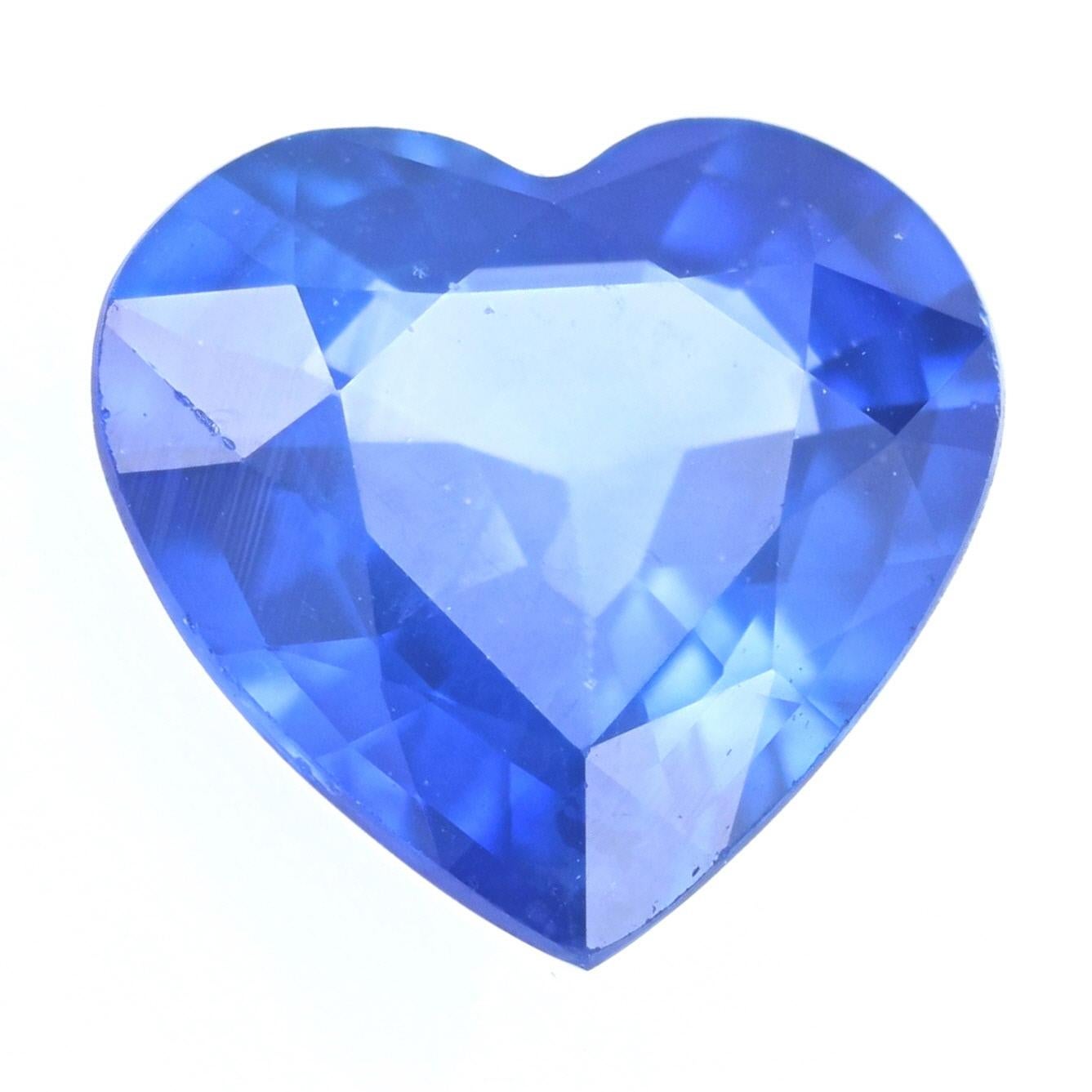 Weight: 1.65ct
Treatment: Heating
Cut: Heart 
Color: Blue  
Dimensions (mm): 7.67 x 8.03 x 3.68 

Condition: New  

Please check out the enlarged pictures.

Thank you for taking the time to read our description. If you have any questions, please do