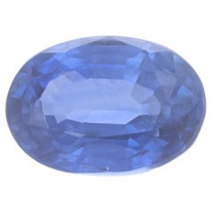 Saphir libre ovale solitaire bleu 1.61 carats certifié GIA