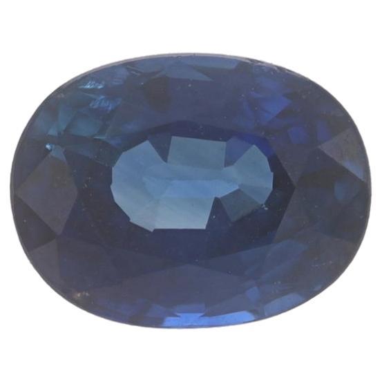 Saphir libre ovale solitaire bleu 1,84 carat