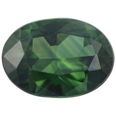 Solitaire en saphir vert taille ovale non serti de 1,22 carat