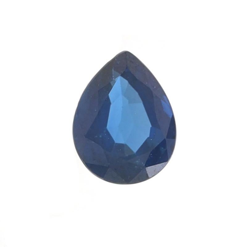 Loose Sapphire - Pear 1.38ct Blue Solitaire In New Condition For Sale In Greensboro, NC