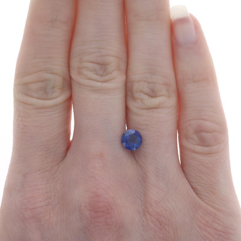 Loser Saphir - Runder 1,30ct GIA Blauer Solitär (Rundschliff) im Angebot