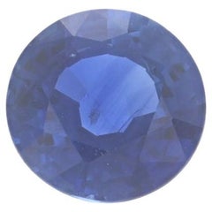 Saphir rond solitaire bleu de 1,30 carat certifié GIA