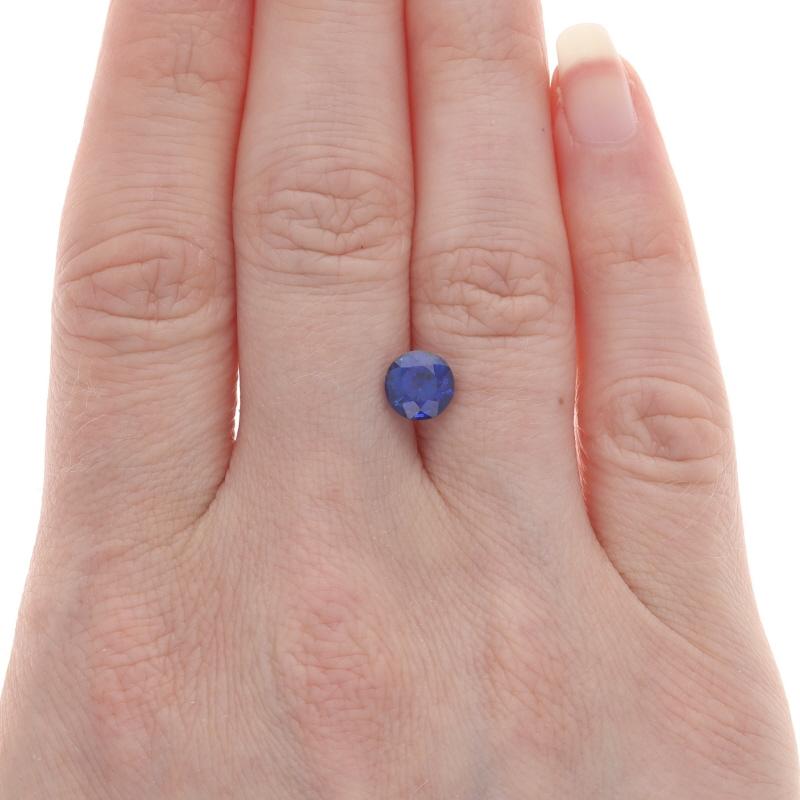 Loser Saphir - rund 1,81 Karat GIA Tiefblauer Solitär (Rundschliff) im Angebot