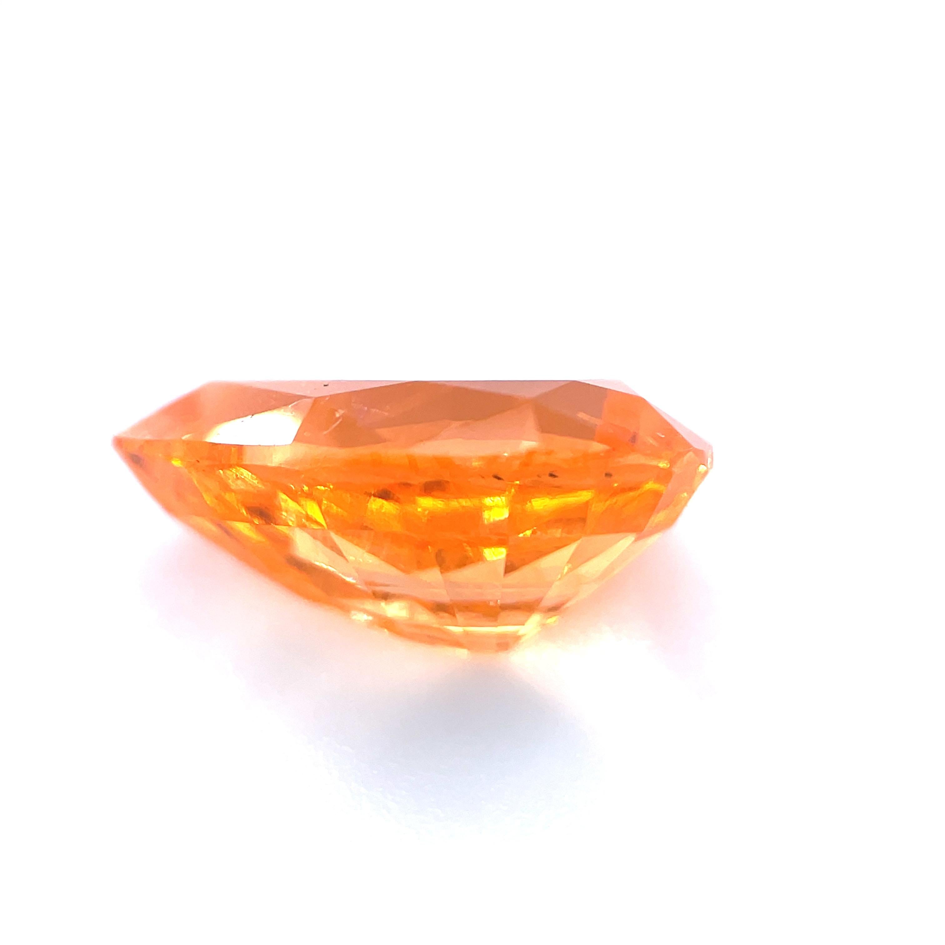 Artisan Loose Spessartite Mandarin Garnet, 4.50 Carat Pear Shape Gem for Ring, Pendant For Sale