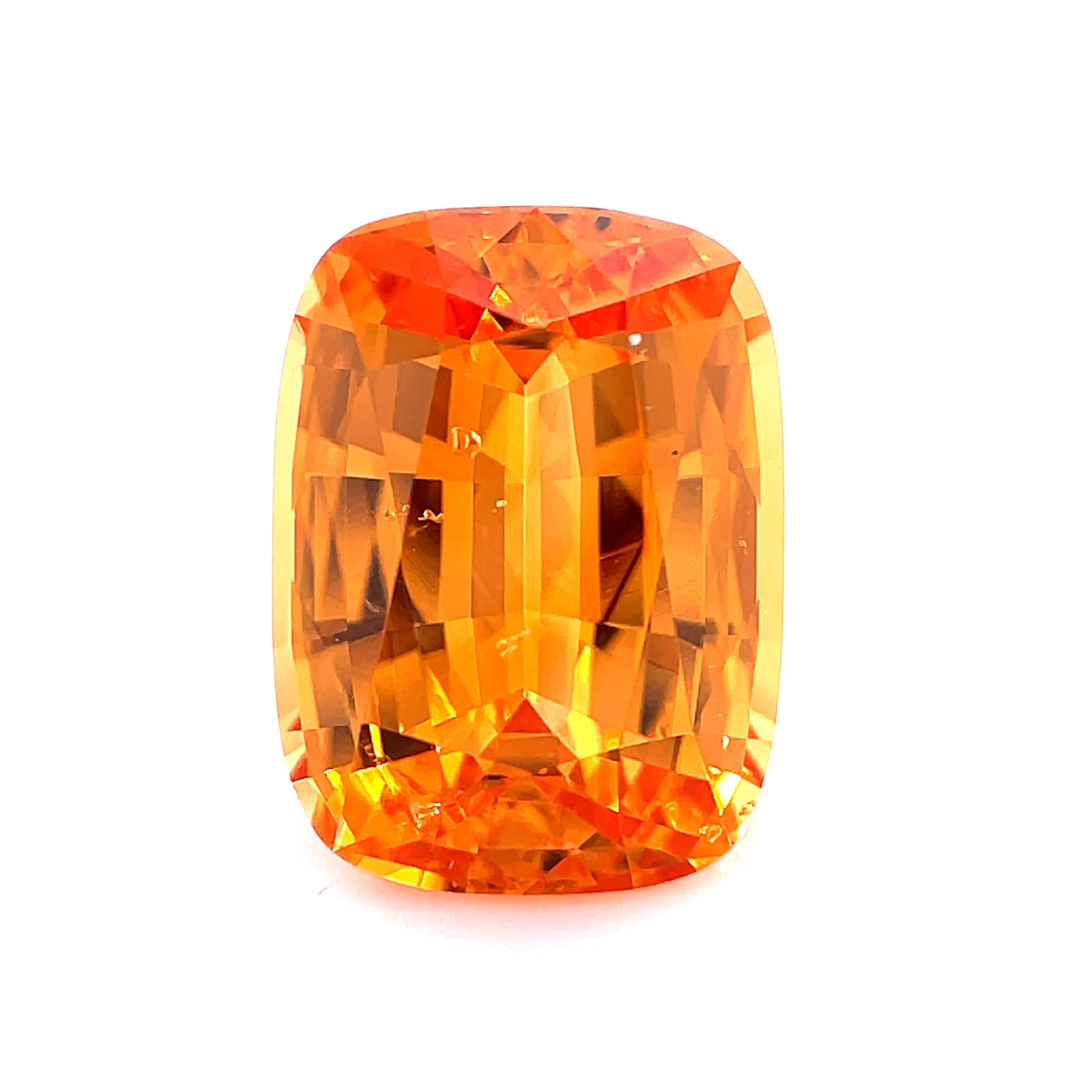 Loose Spessartite Mandarin Garnet, 4.51 Carat Unset Ring or Pendant Gemstone For Sale 1