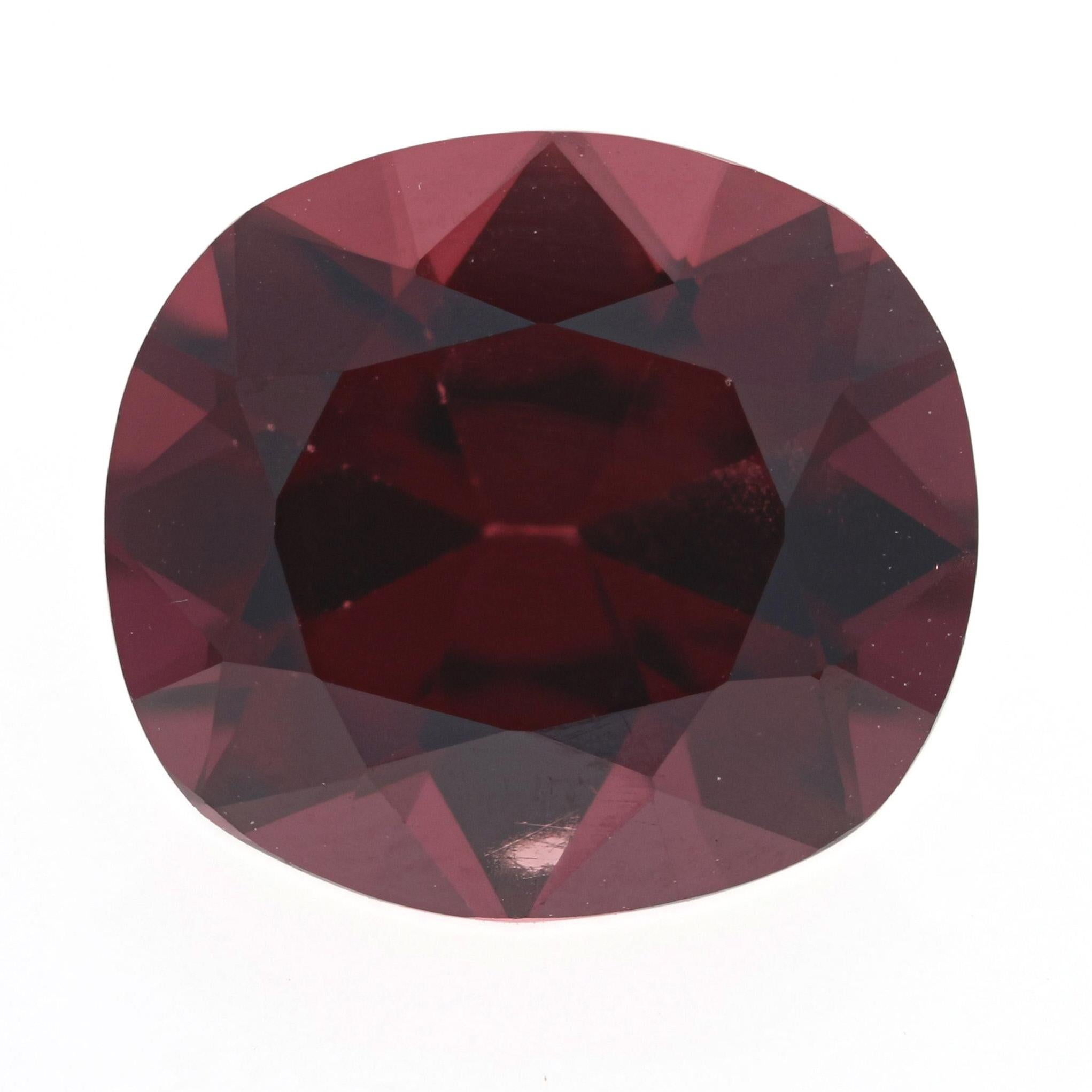 Loose Spinel, Cushion Cut 5.04 Carat Red Solitaire In New Condition For Sale In Greensboro, NC