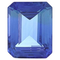 Tanzanite sfusa - Solitario blu violaceo taglio smeraldo 9,82ct GIA