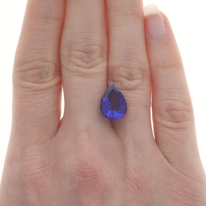 Loose Tanzanite - Pear Cut 5.53ct Purple Solitaire In New Condition For Sale In Greensboro, NC