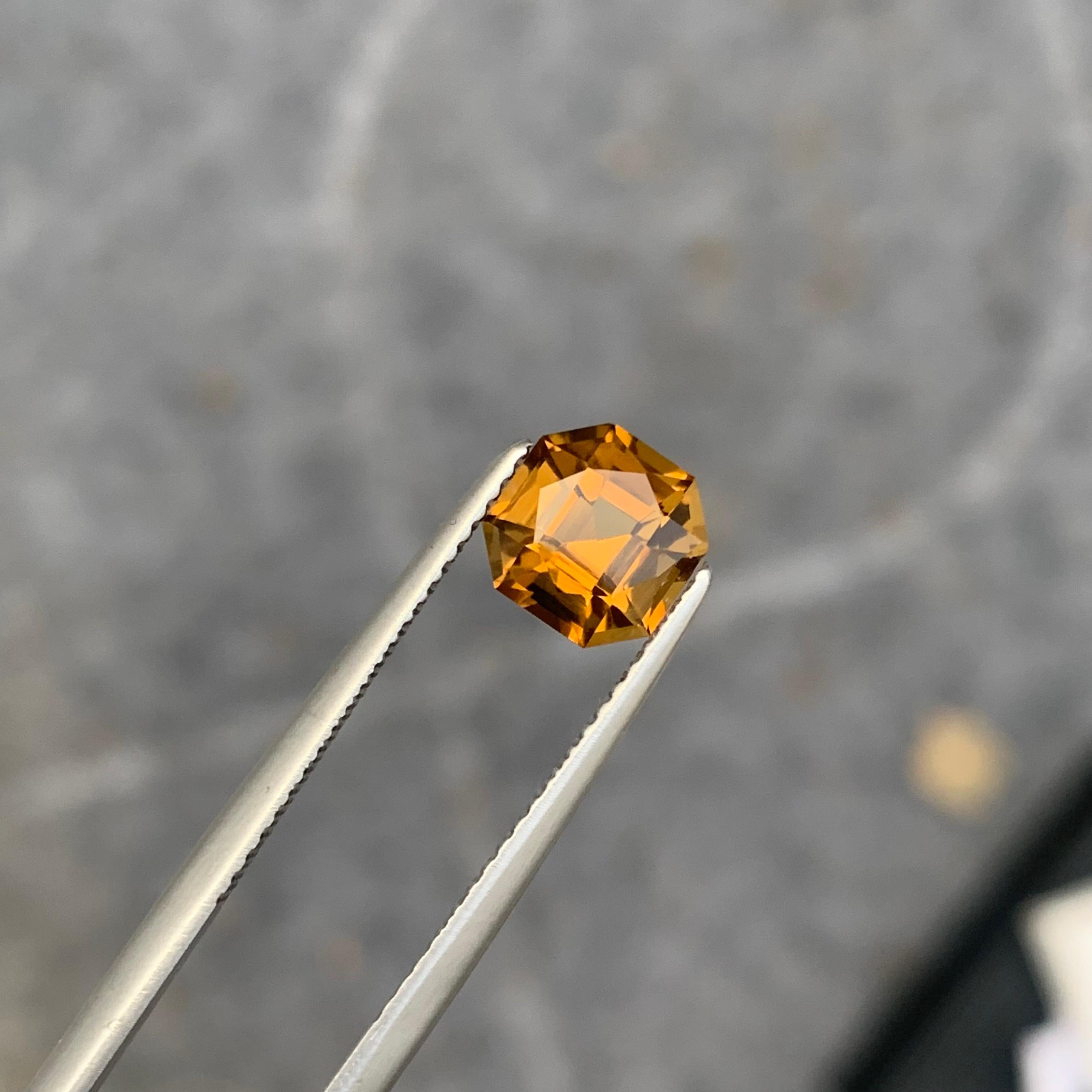 Loose Yellow Citrine Ocatagon Square Square 1.50 Carat For Ring Jewelry For Sale 4