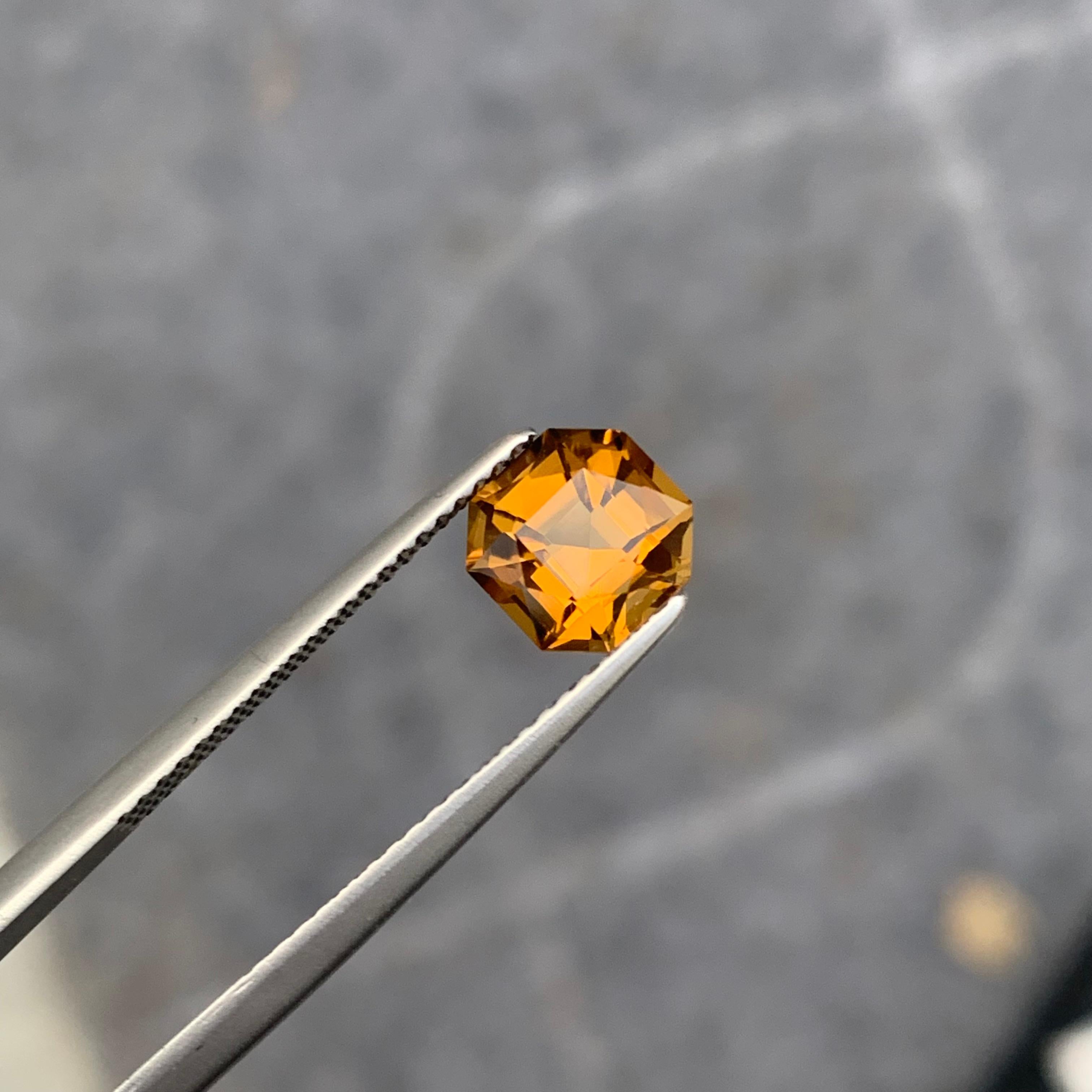 Loose Yellow Citrine Ocatagon Square Square 1.50 Carat For Ring Jewelry For Sale 5