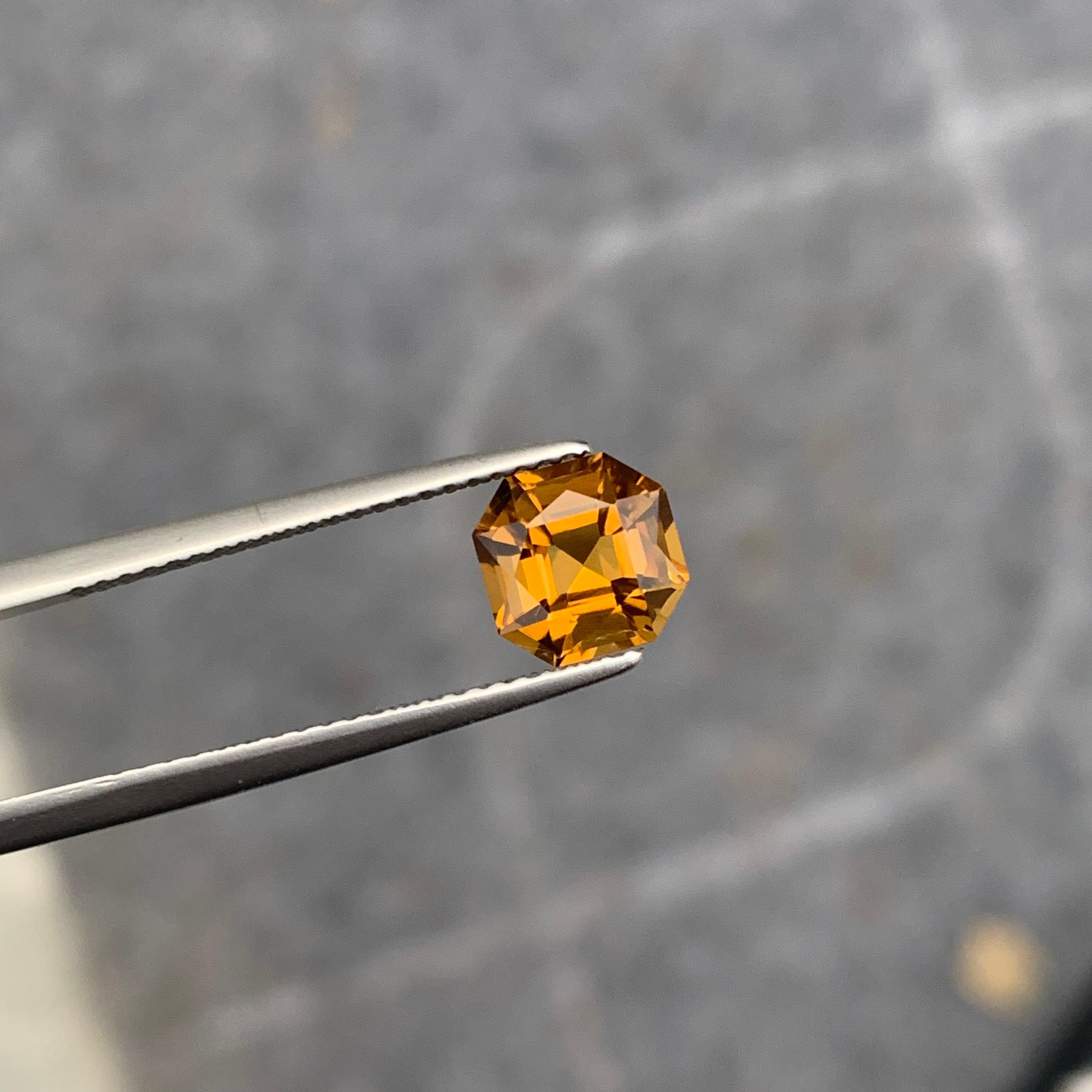 Loose Yellow Citrine Ocatagon Square Square 1.50 Carat For Ring Jewelry For Sale 6