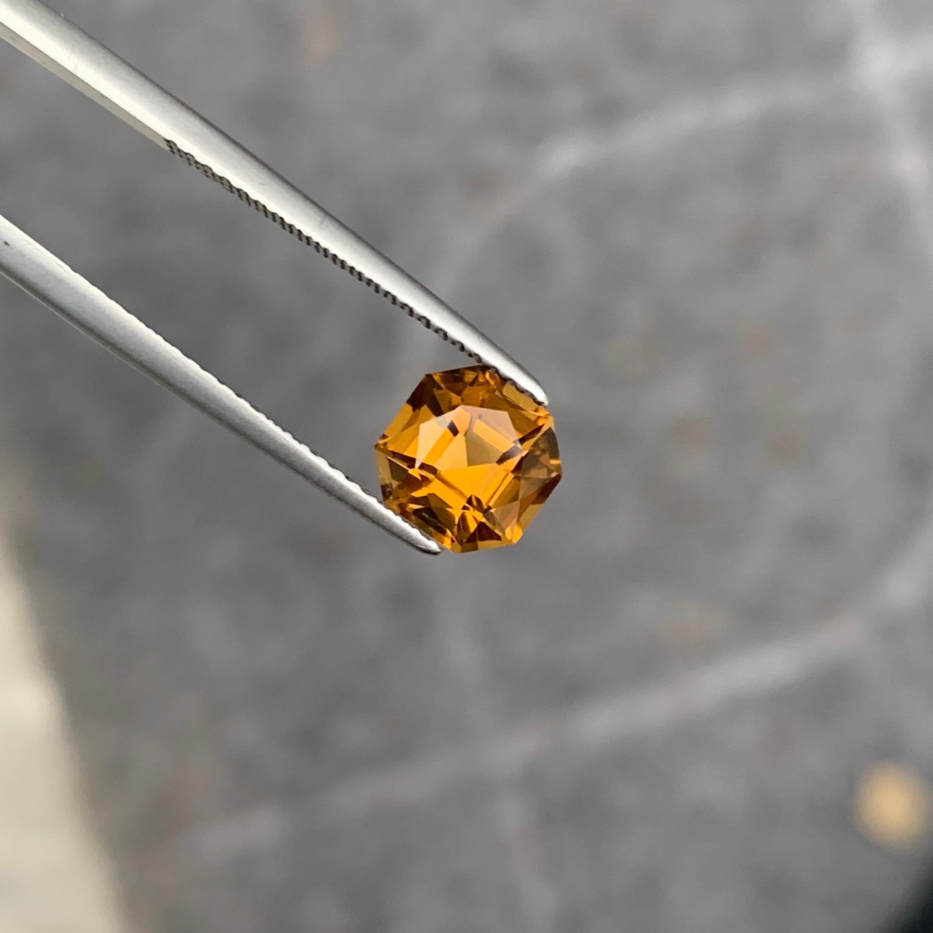 Loose Yellow Citrine Ocatagon Square Square 1.50 Carat For Ring Jewelry For Sale 7