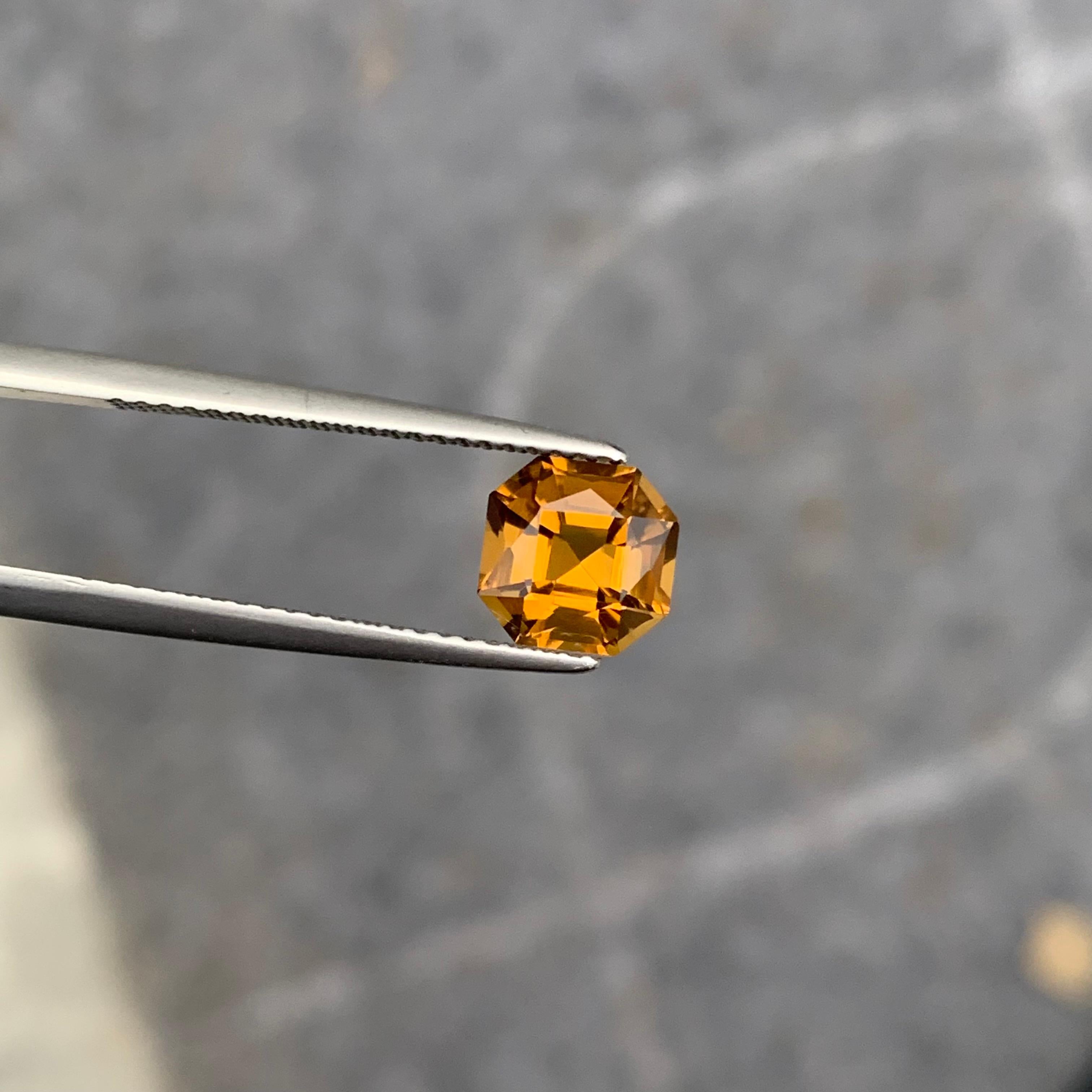 Loose Yellow Citrine Ocatagon Square Square 1.50 Carat For Ring Jewelry For Sale 8