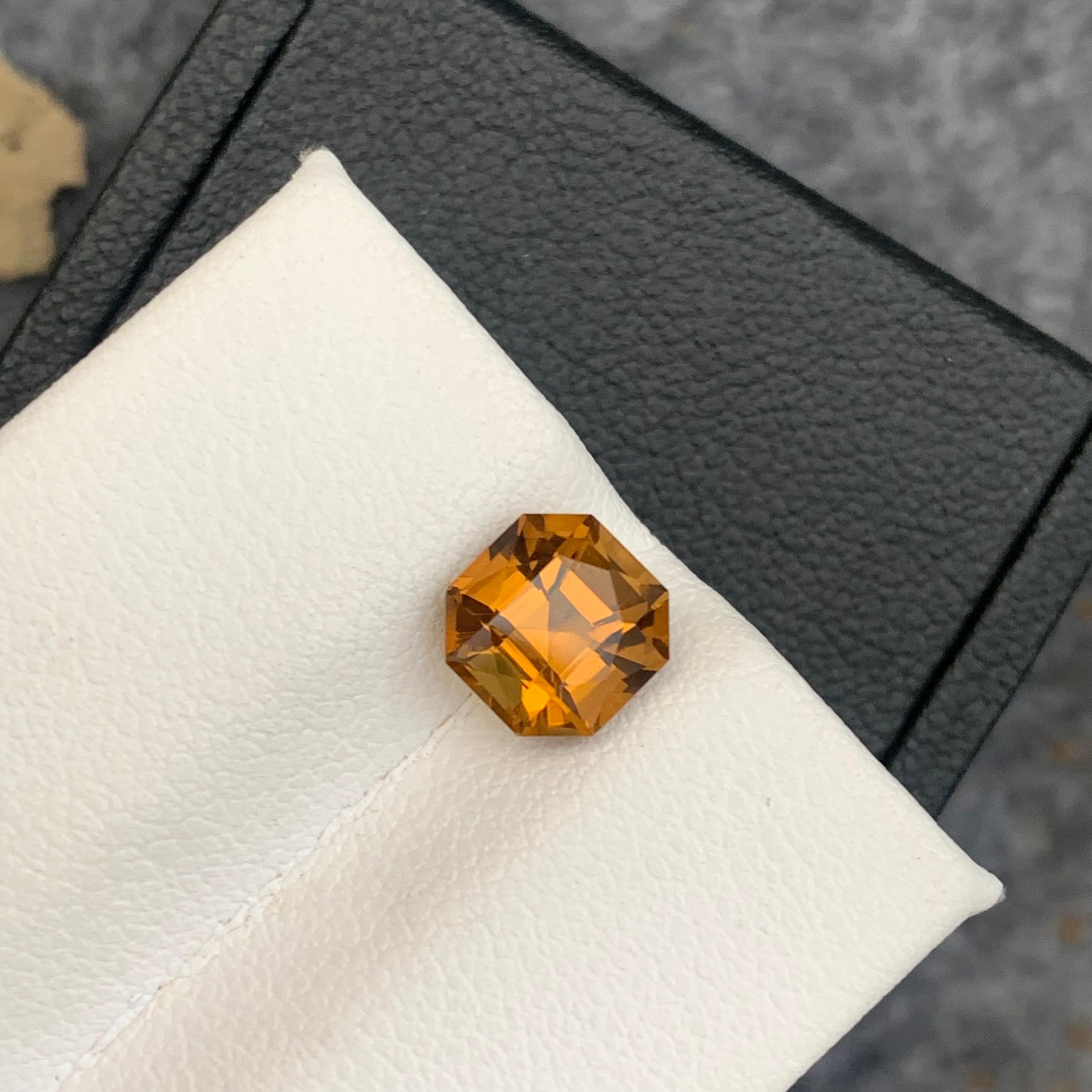 Loose Yellow Citrine Ocatagon Square Square 1.50 Carat For Ring Jewelry In New Condition For Sale In Peshawar, PK