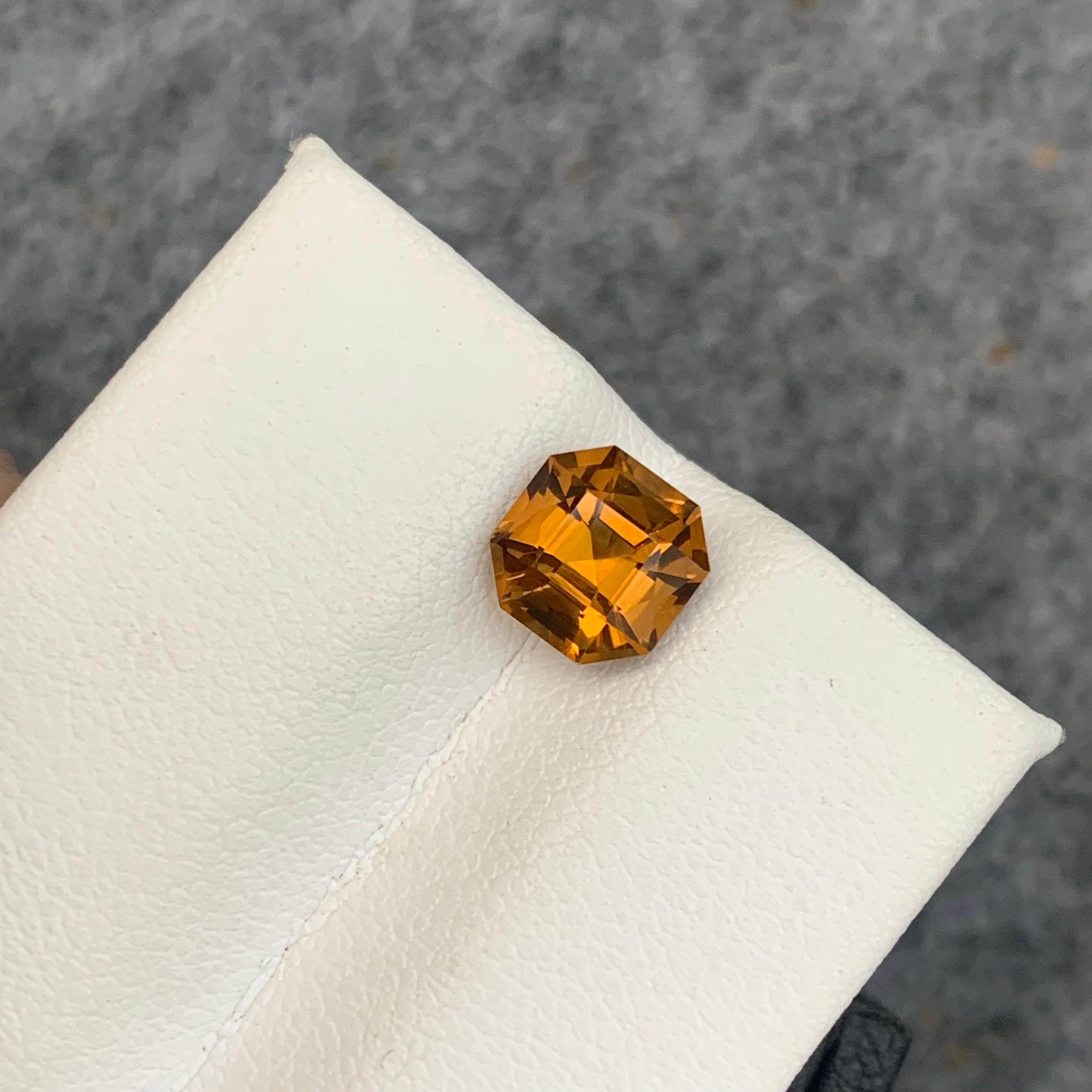 Loose Yellow Citrine Ocatagon Square Square 1.50 Carat For Ring Jewelry For Sale 1