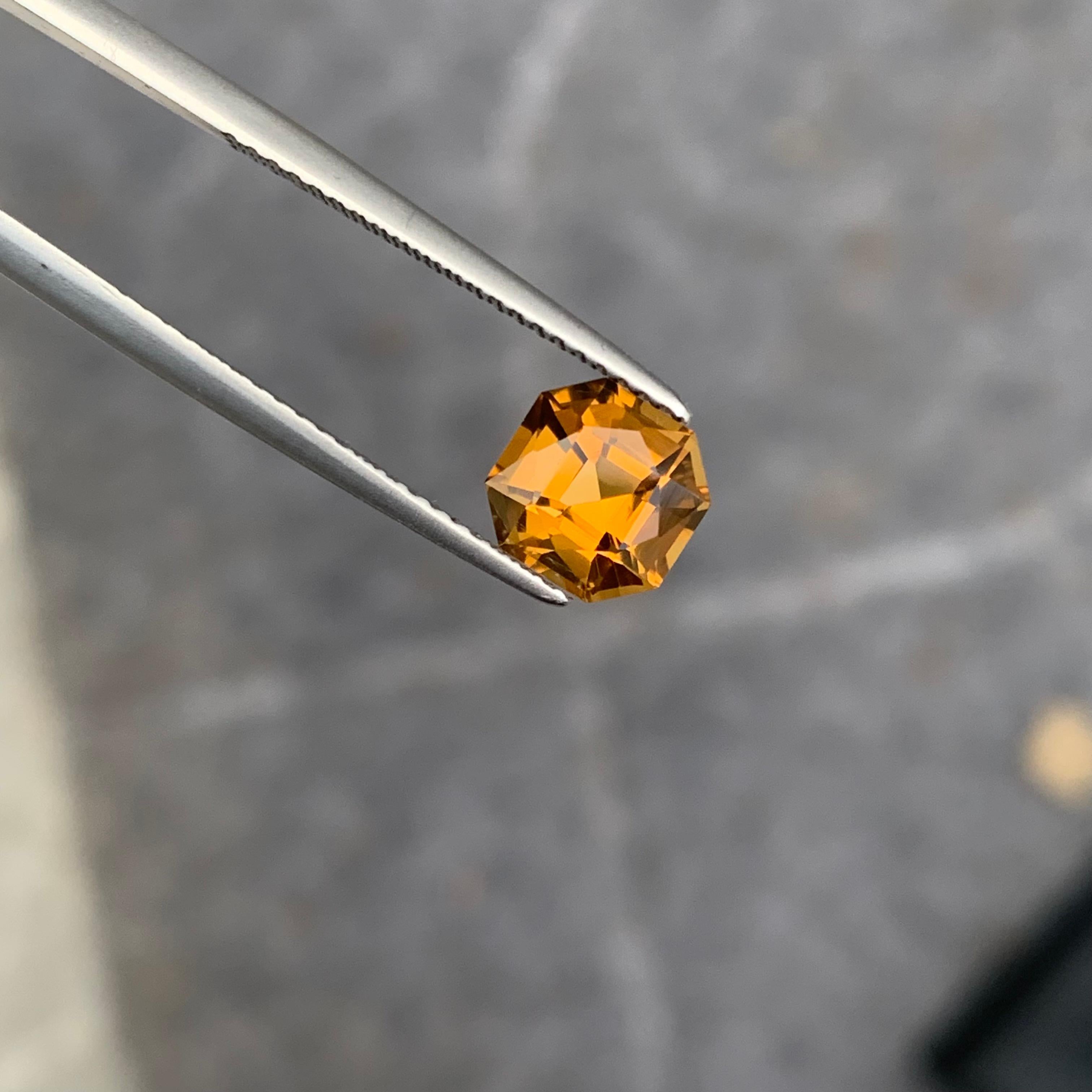 Loose Yellow Citrine Ocatagon Square Square 1.50 Carat For Ring Jewelry For Sale 2