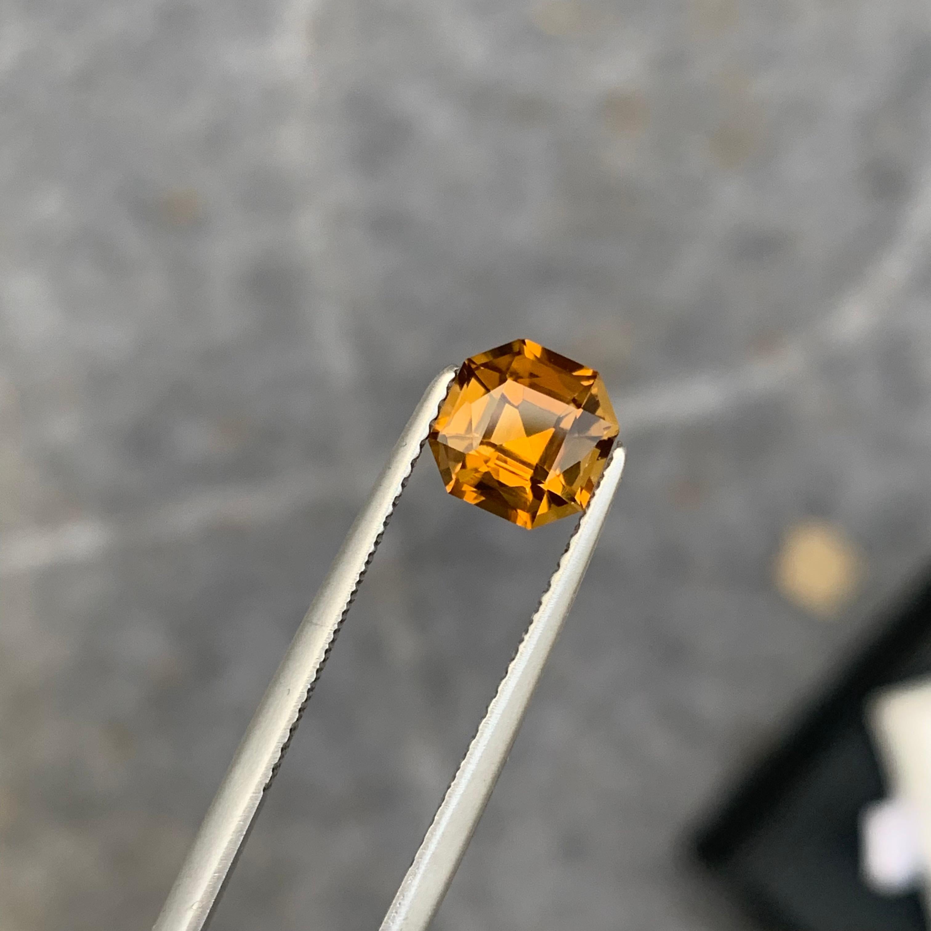 Loose Yellow Citrine Ocatagon Square Square 1.50 Carat For Ring Jewelry For Sale 3