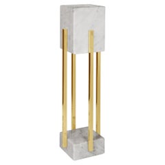Looshaus Carrara Marble and Brass Table Lamp by InsidherLand