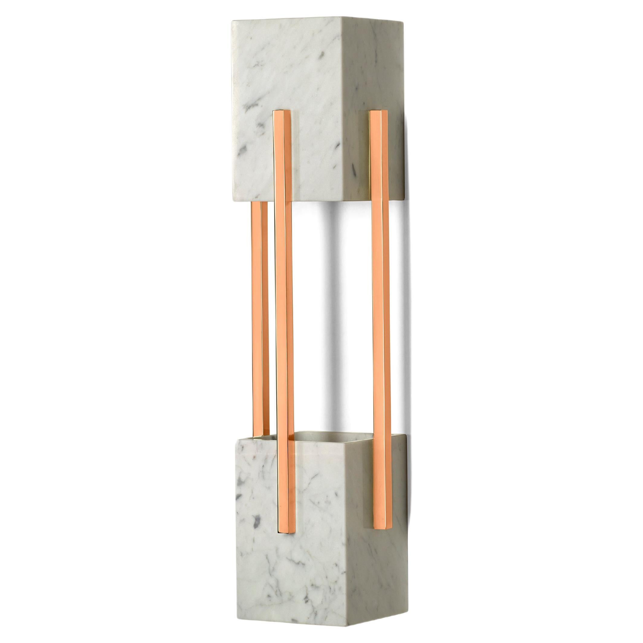 Looshaus Carrara Marble and Copper Wall Lamp by InsidherLand For Sale
