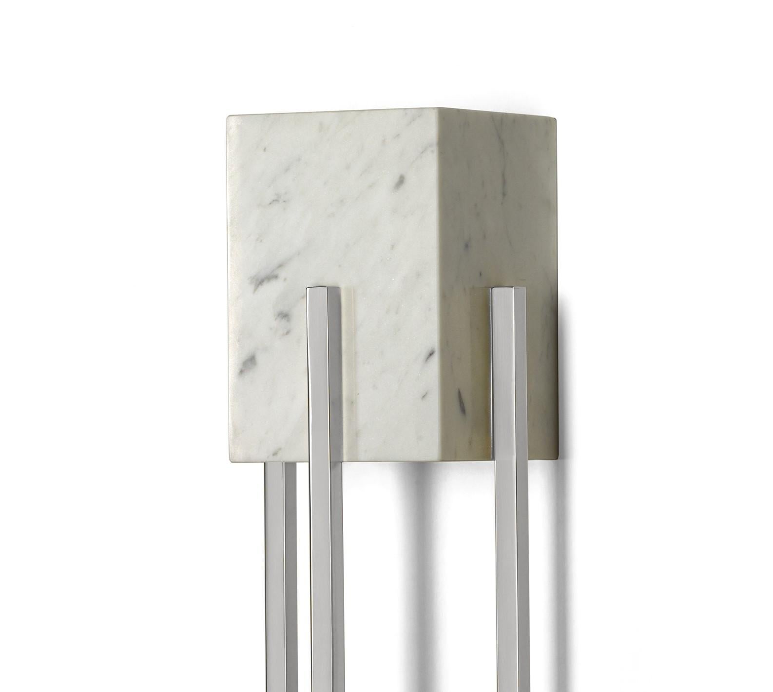 Portuguese Looshaus Carrara Marble and Nickel Wall Lamp by InsidherLand For Sale