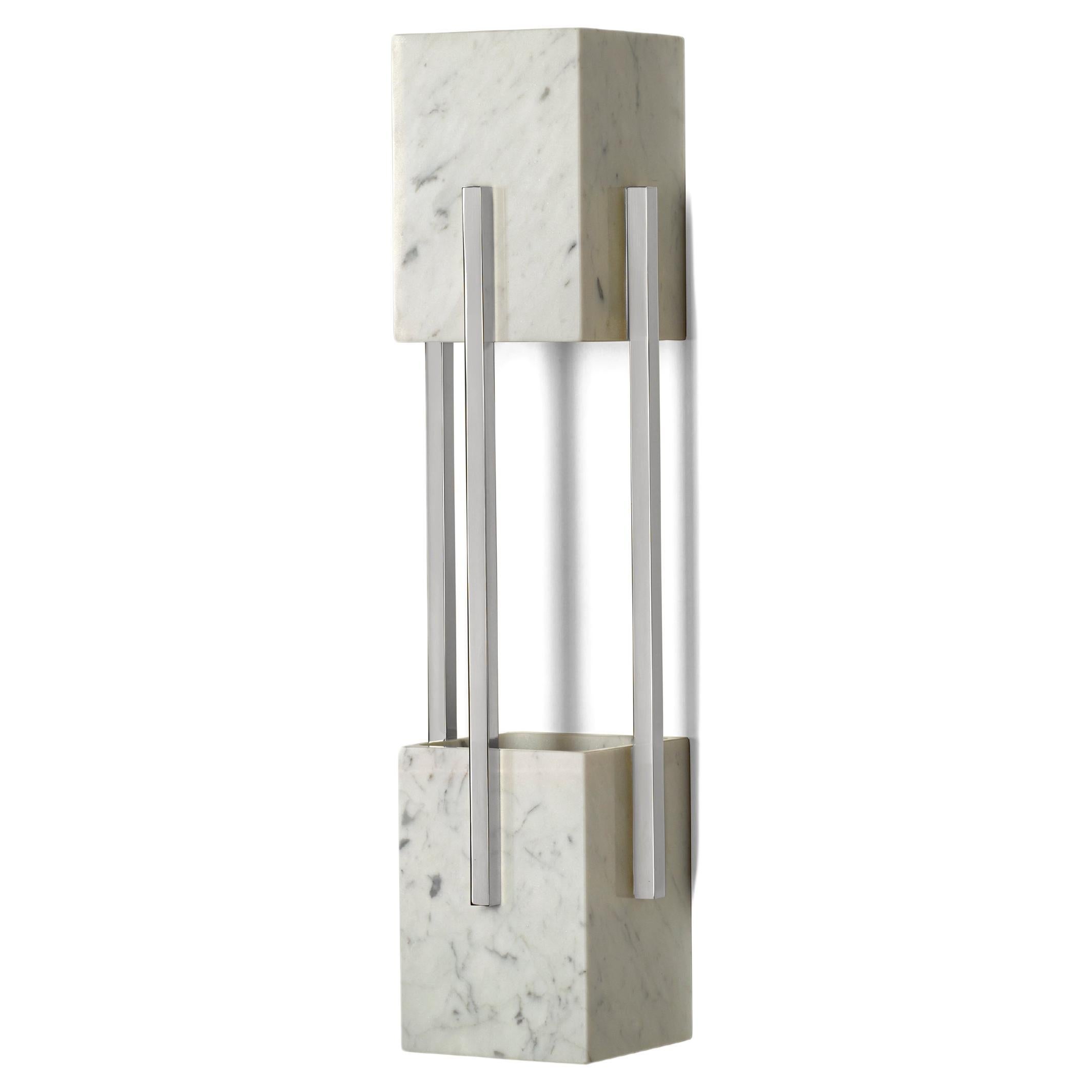 Looshaus Carrara Marble and Nickel Wall Lamp by InsidherLand For Sale