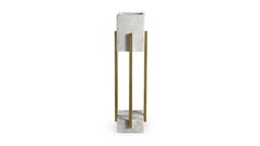 Lampe de table Looshaus, Carrare et laiton, InsidherLand de Joana Santos Barbosa