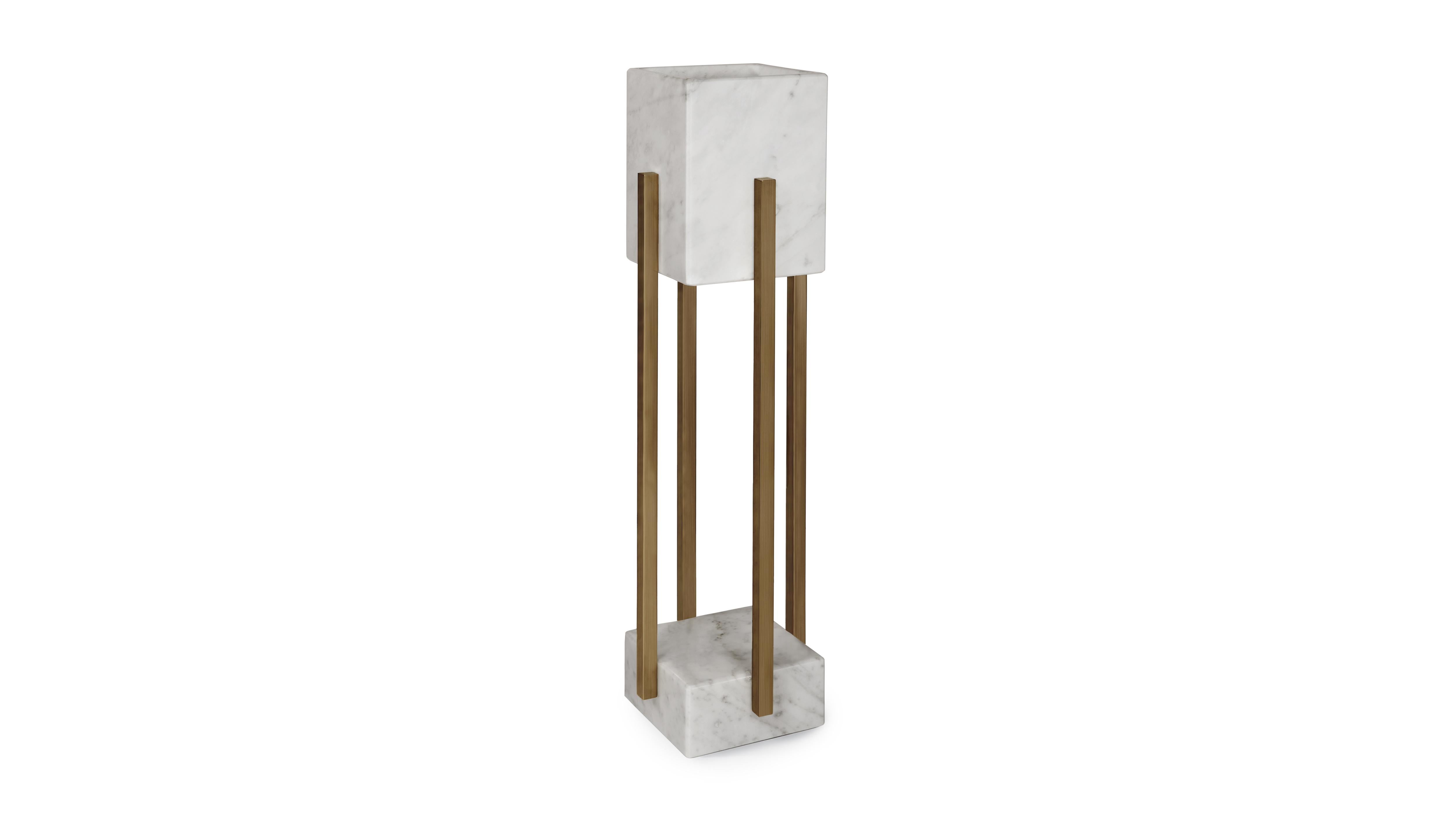 Looshaus-Tischlampe, Carrara und Messing, InsidherLand von Joana Santos Barbosa (Moderne) im Angebot