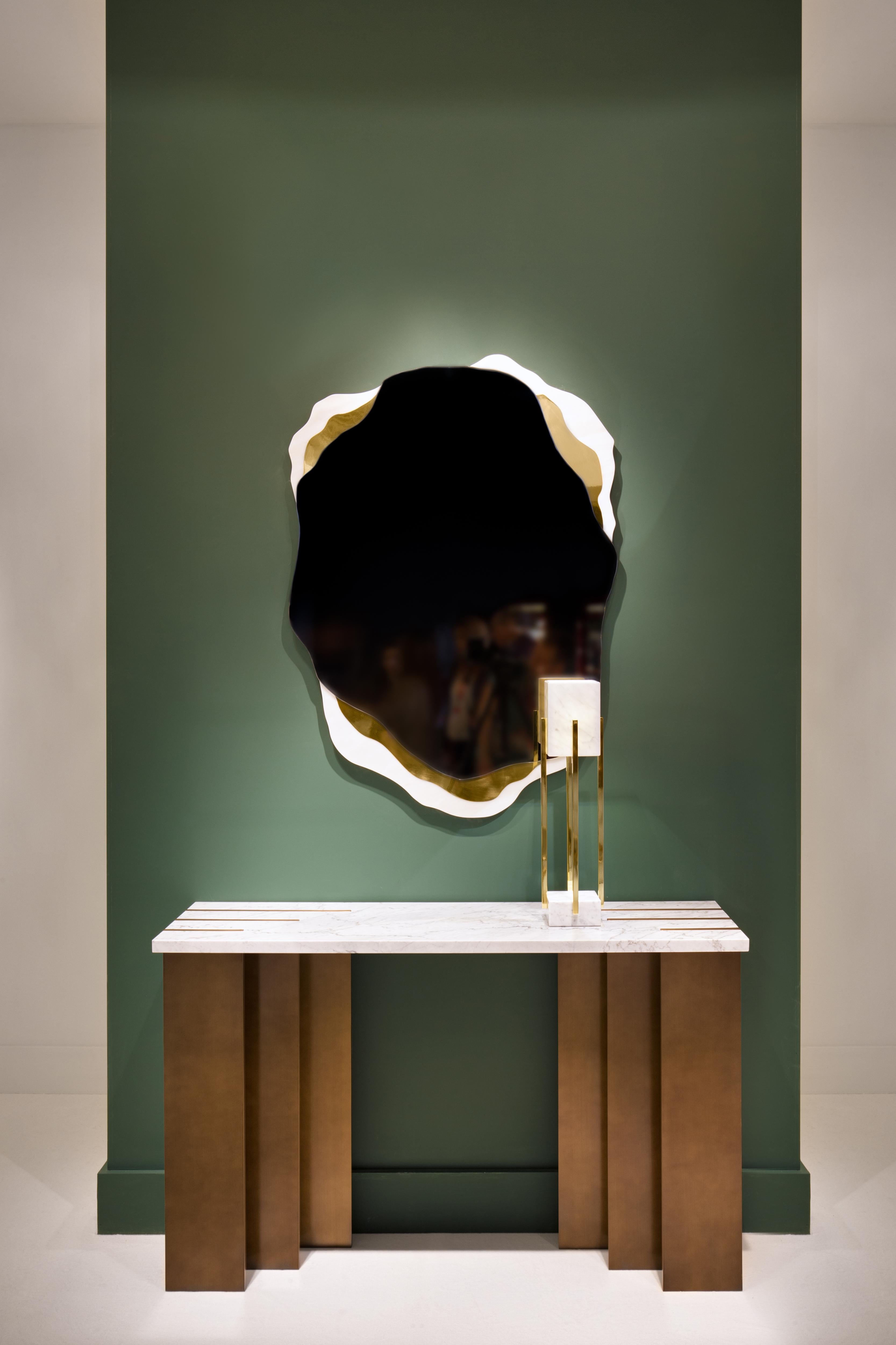 Contemporary Looshaus Table Lamp, Carrara and Brass, InsidherLand by Joana Santos Barbosa For Sale