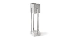 Modern minimalist Carrara marble & nickel, Looshaus table lamp by InsidherLand