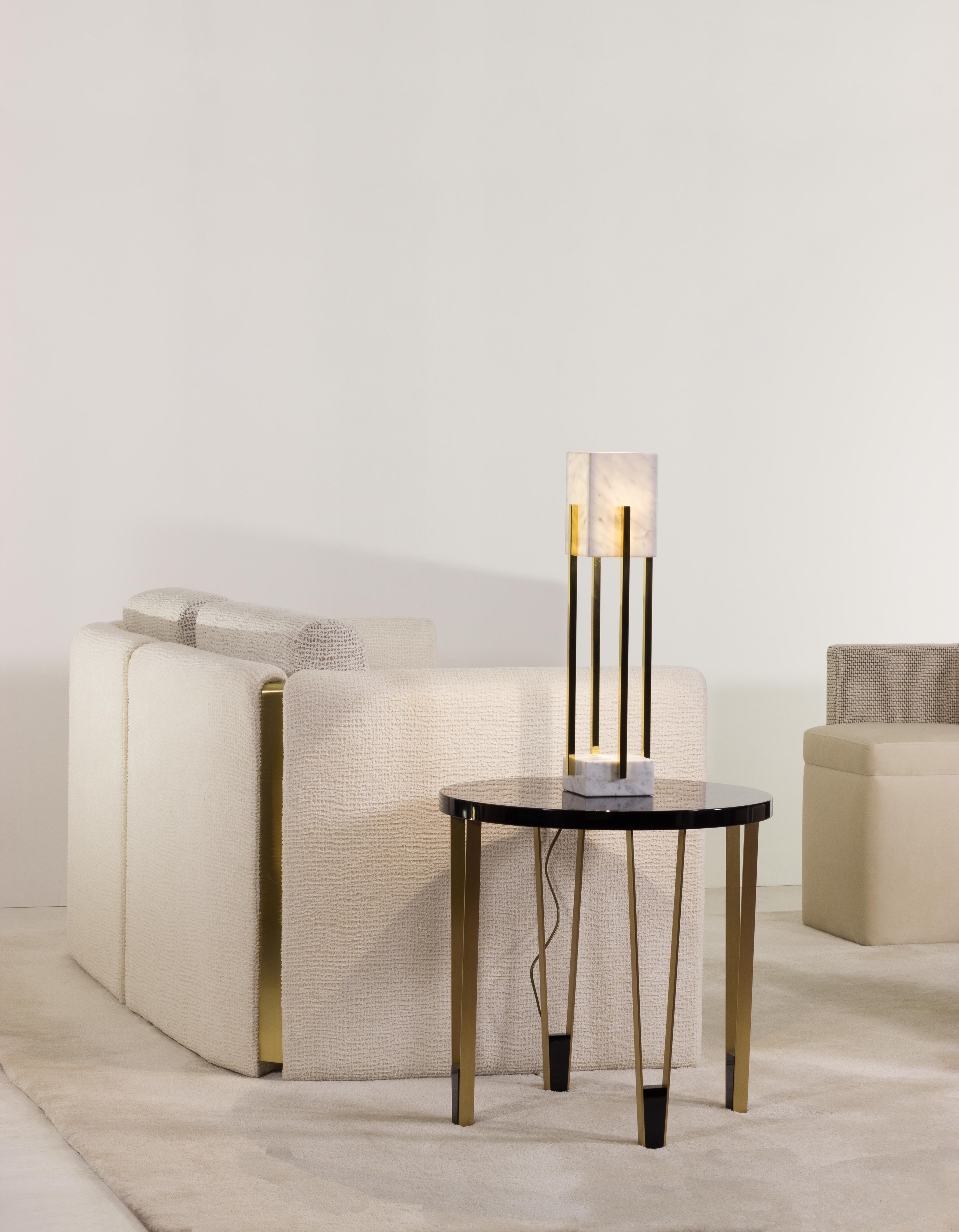 Looshaus Table Lamp, Carrara and Brass, InsidherLand by Joana Santos Barbosa For Sale 4