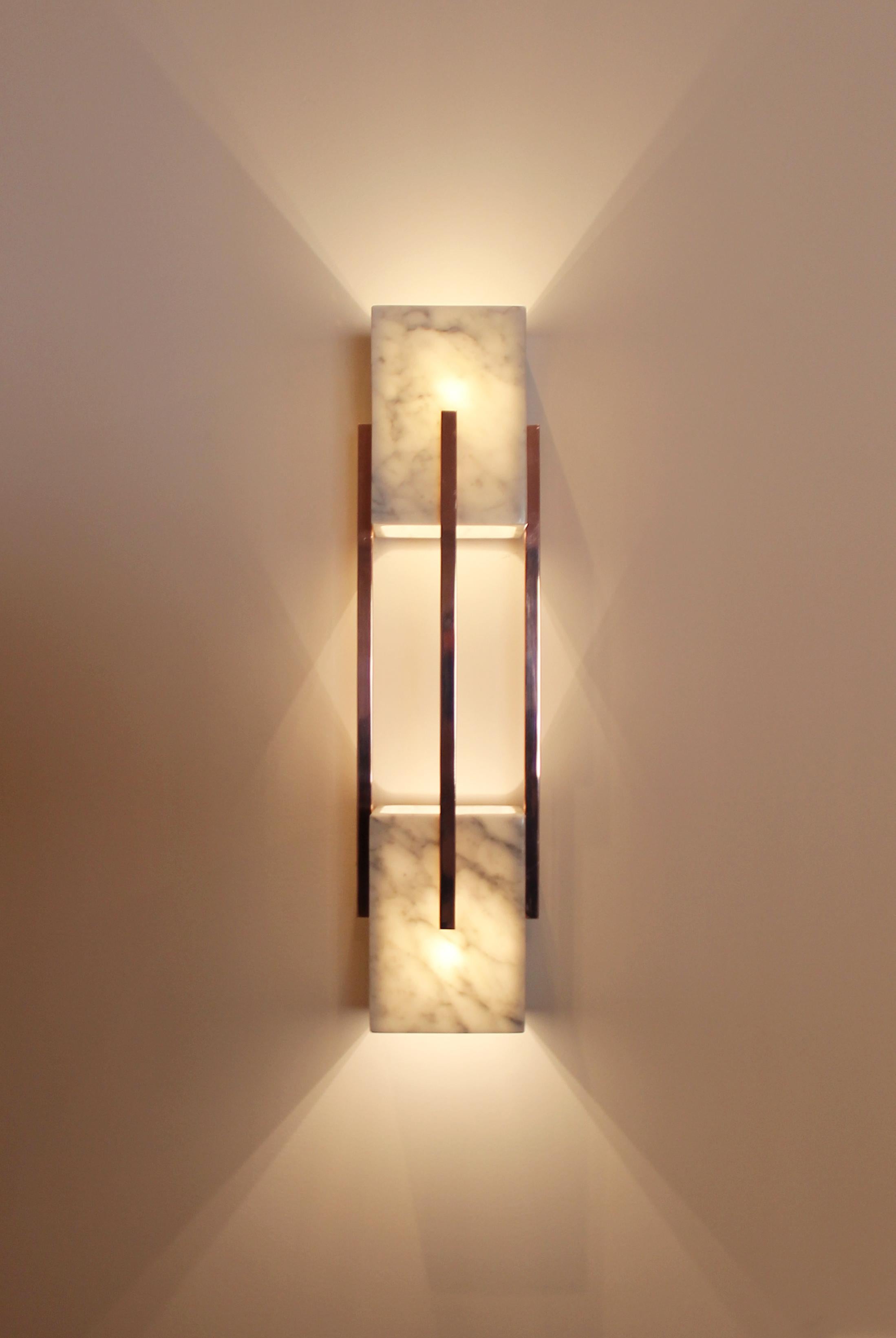 Contemporary Looshaus Wall Lamp, Carrara and Copper, InsidherLand by Joana Santos Barbosa For Sale