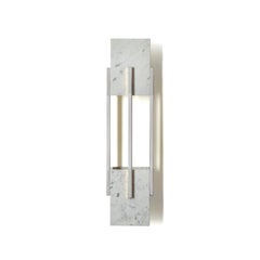 Modern minimalist Carrara marble & nickel, Looshaus wall lamp by InsidherLand