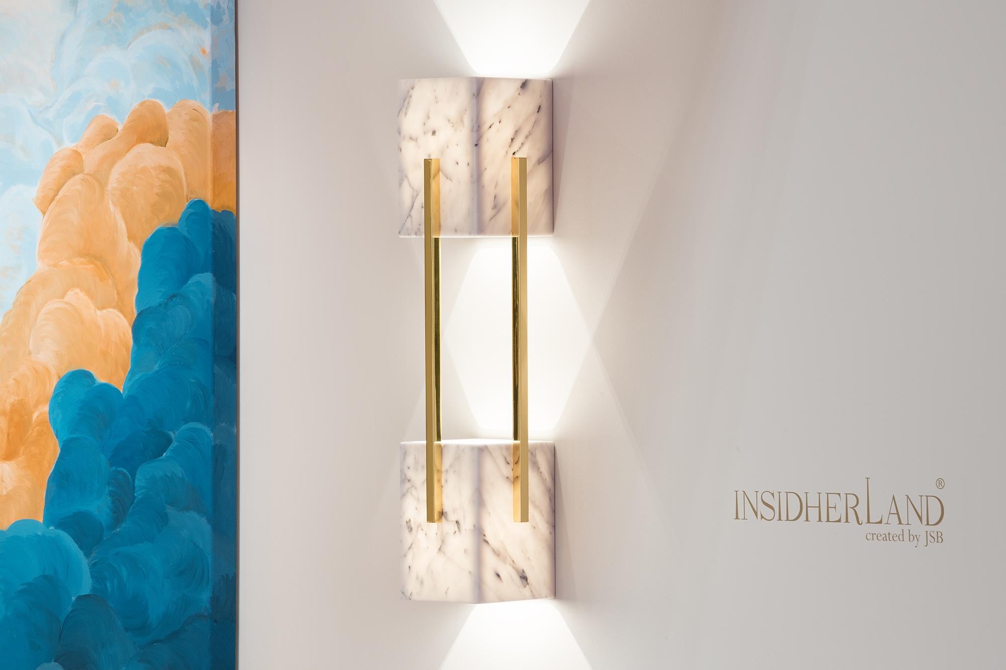 Modern Looshaus Wall Lamp, Carrara and Brass, InsidherLand by Joana Santos Barbosa For Sale