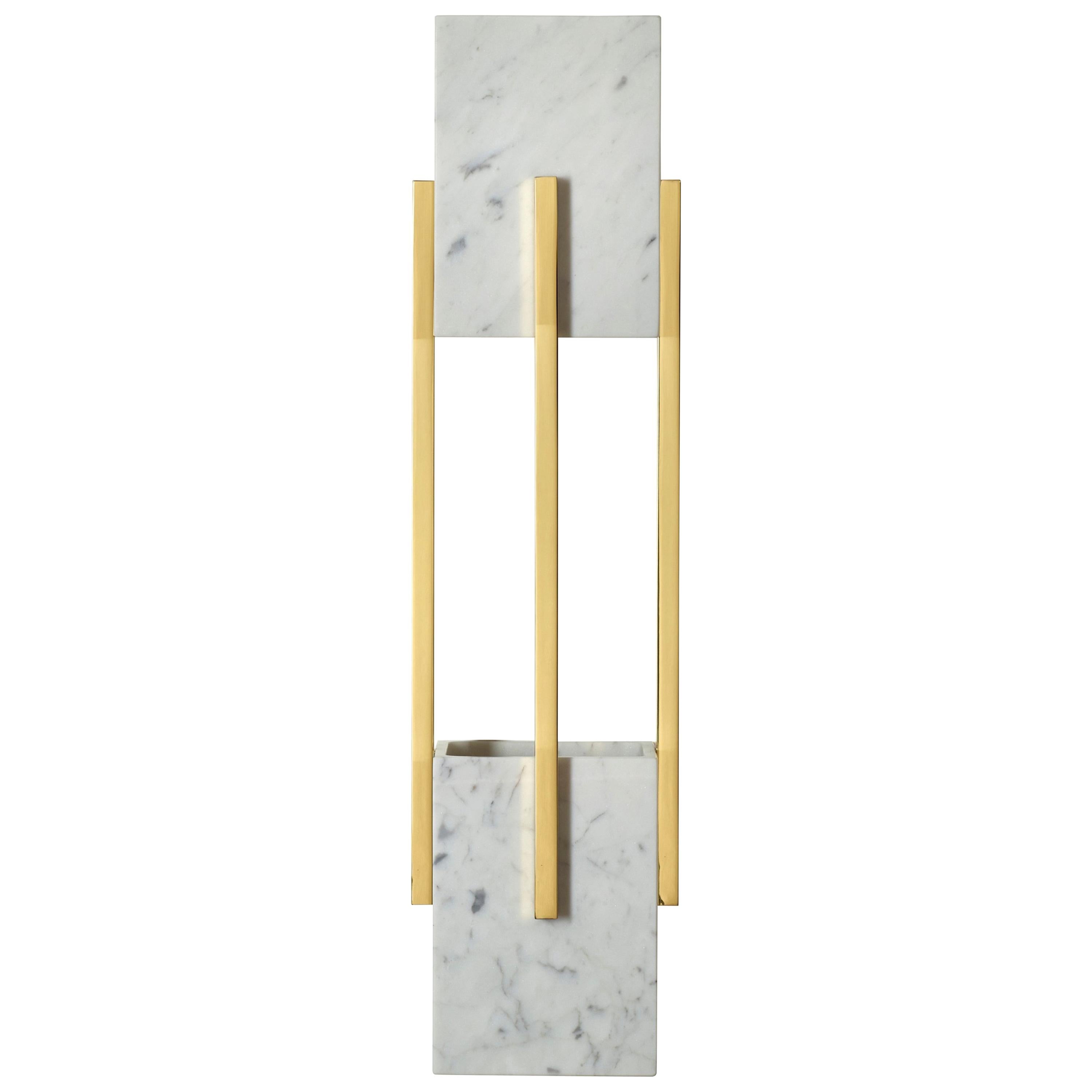 Looshaus Wall Lamp, Carrara and Brass, InsidherLand by Joana Santos Barbosa For Sale