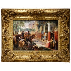 Looting of a Gallo-Roman Villa, Painting Signed Georges Rochegrosse