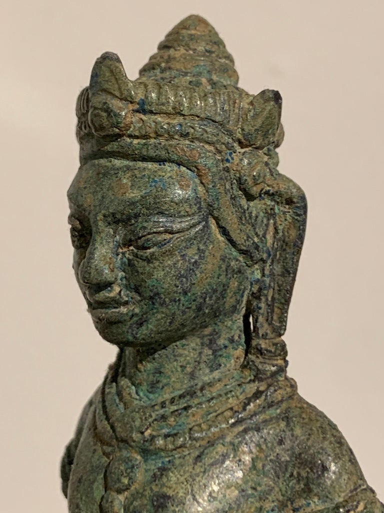 Lopburi Style Cast Bronze Figure of Uma, 13th-14th Century, Thailand For Sale 11