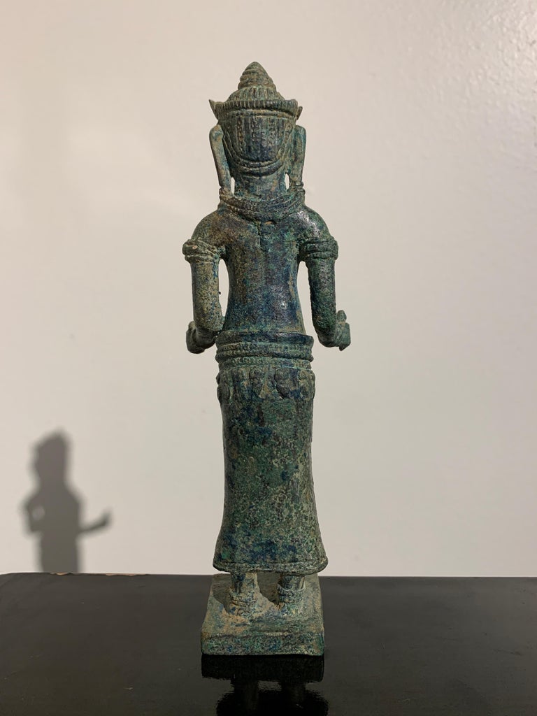18th Century and Earlier Lopburi Style Cast Bronze Figure of Uma, 13th-14th Century, Thailand For Sale