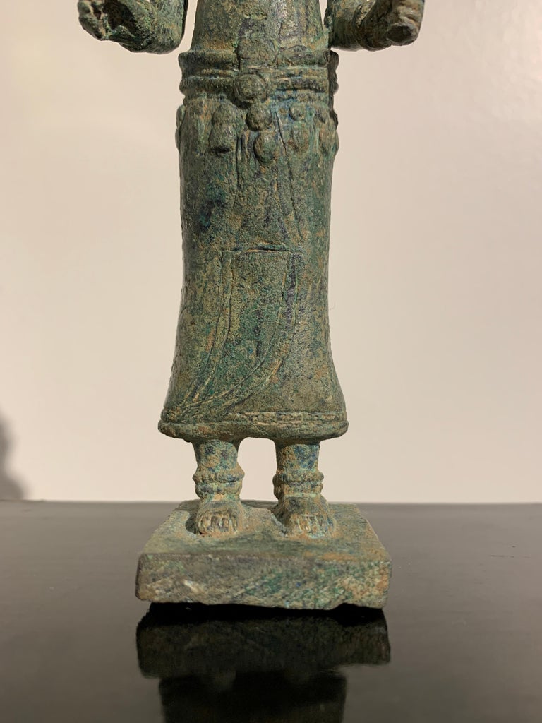 Lopburi Style Cast Bronze Figure of Uma, 13th-14th Century, Thailand For Sale 5
