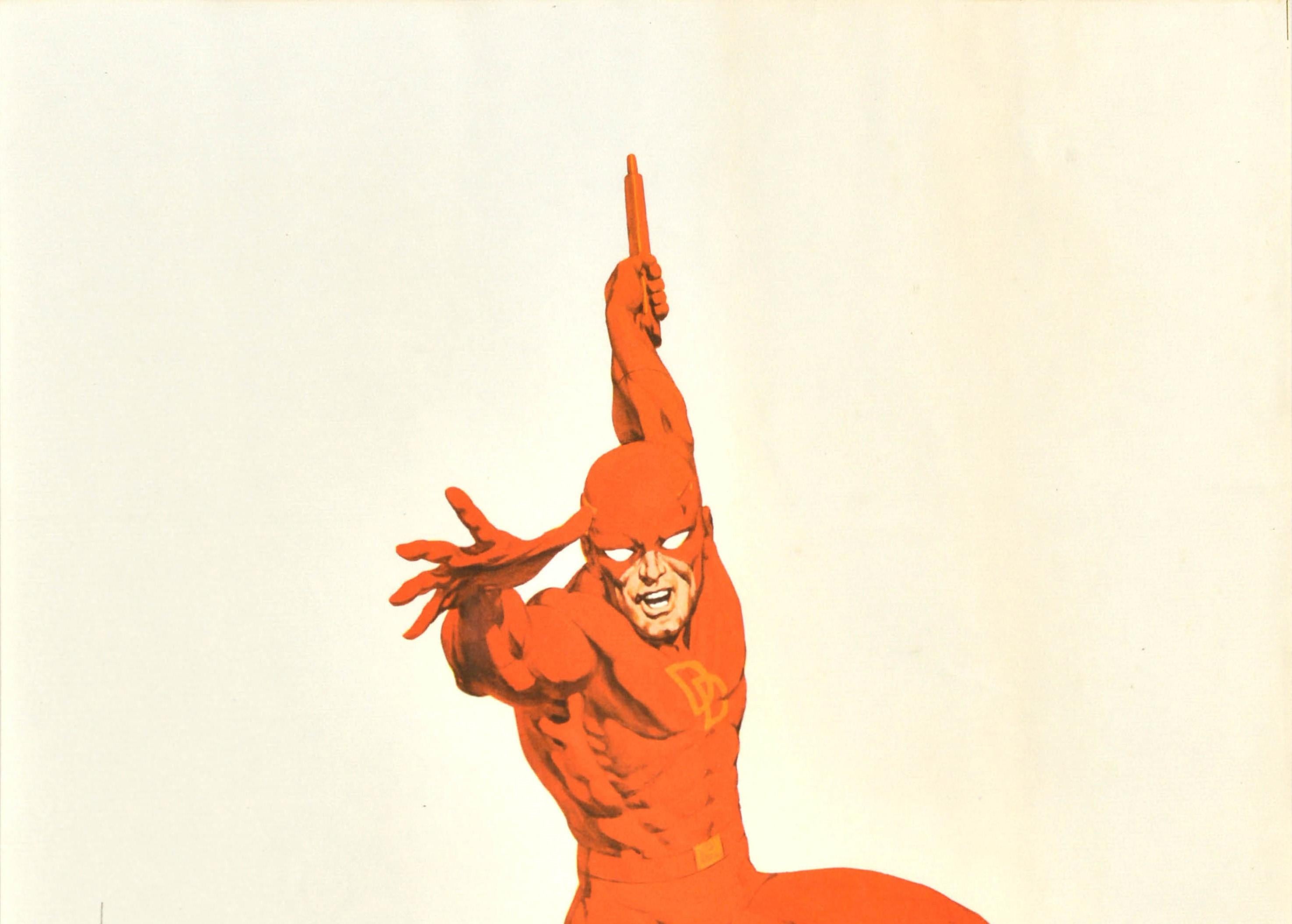 Original Vintage Marvel Film Poster Daredevil Animated Comic Superhero Movie Art - Print by Lopez Espi