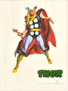 Original Retro Marvel Film Poster Ft. Thor Animated Comics Superhero Movie Art